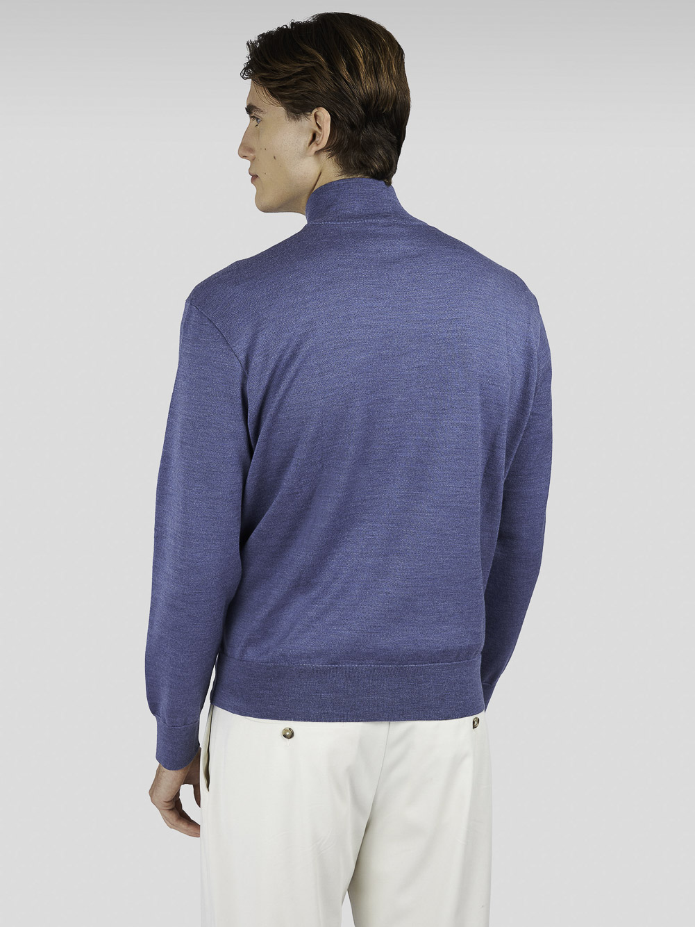 MEN'S KNITTED WOOL ZIPPED SWEATER