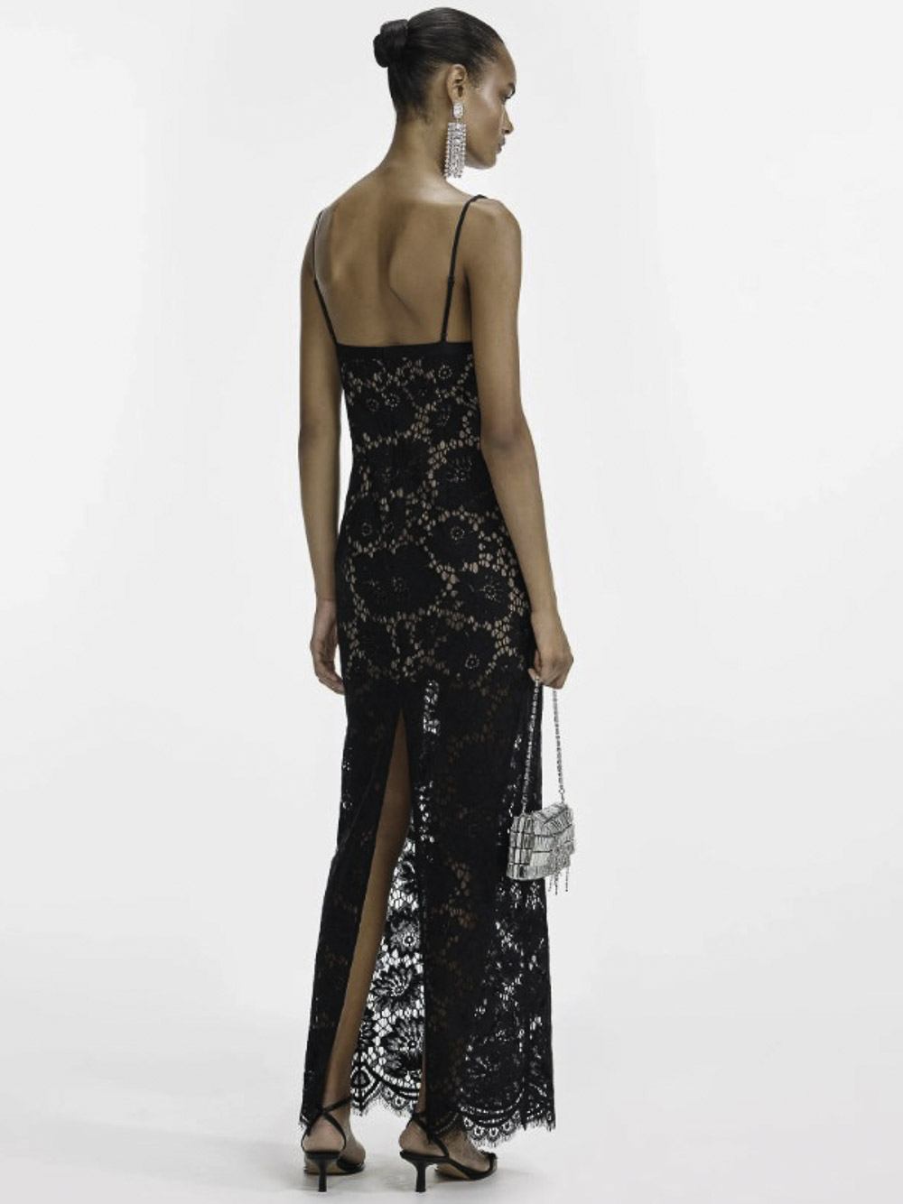 Black floral lace maxi dress Self-Portrait