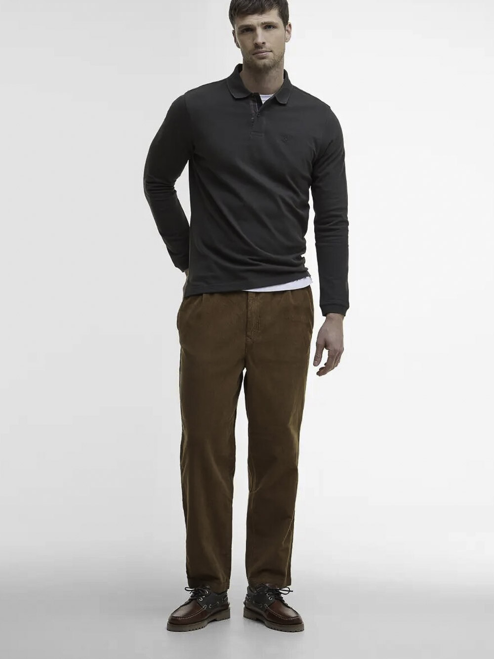 BARBOUR ESSENTIAL L/S TARTAN PIQUE POLO SHIRT