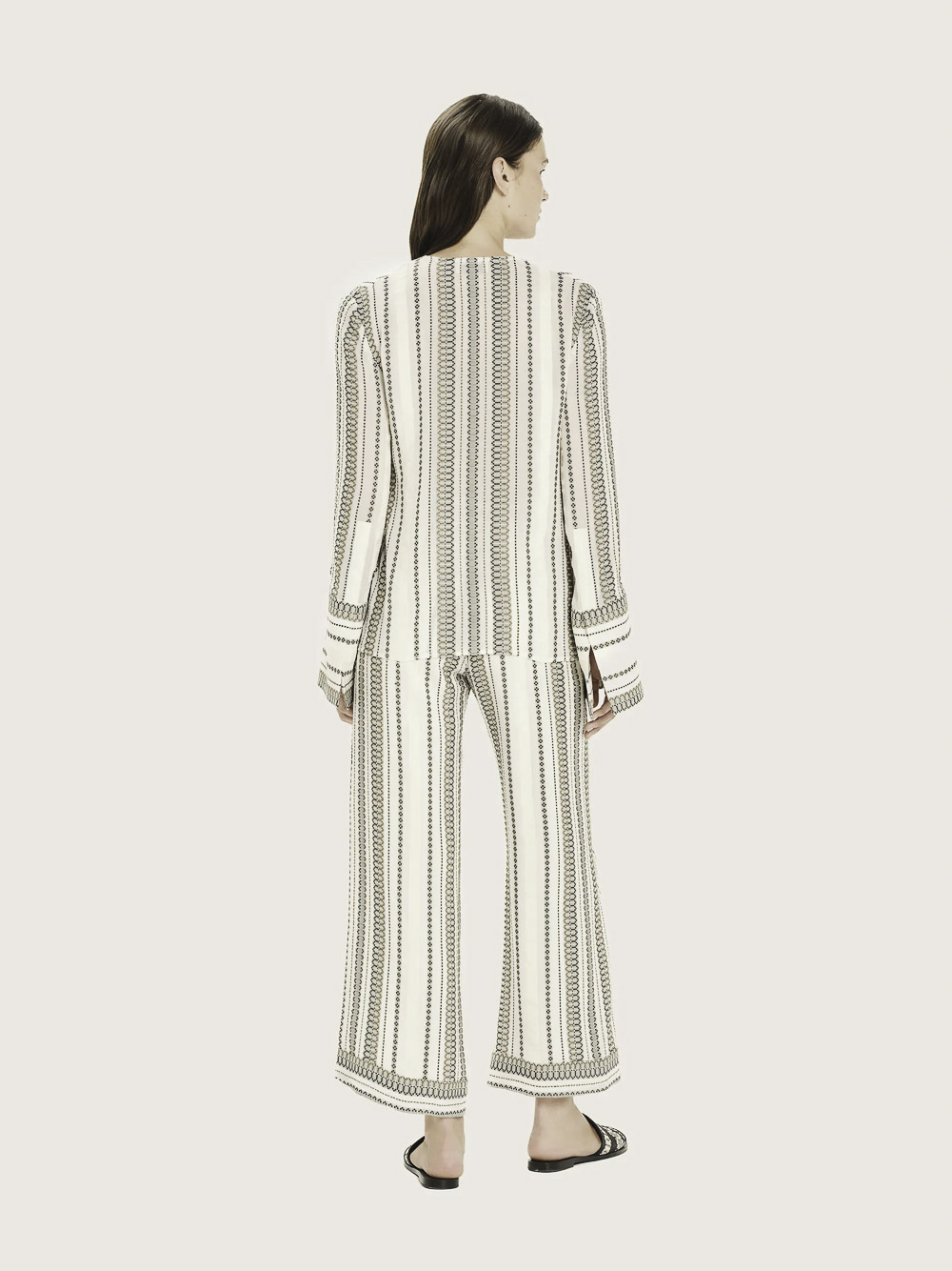 ABATON CROPPED TROUSERS MADE OUT OF SIGNATURE TEXTURED SILK