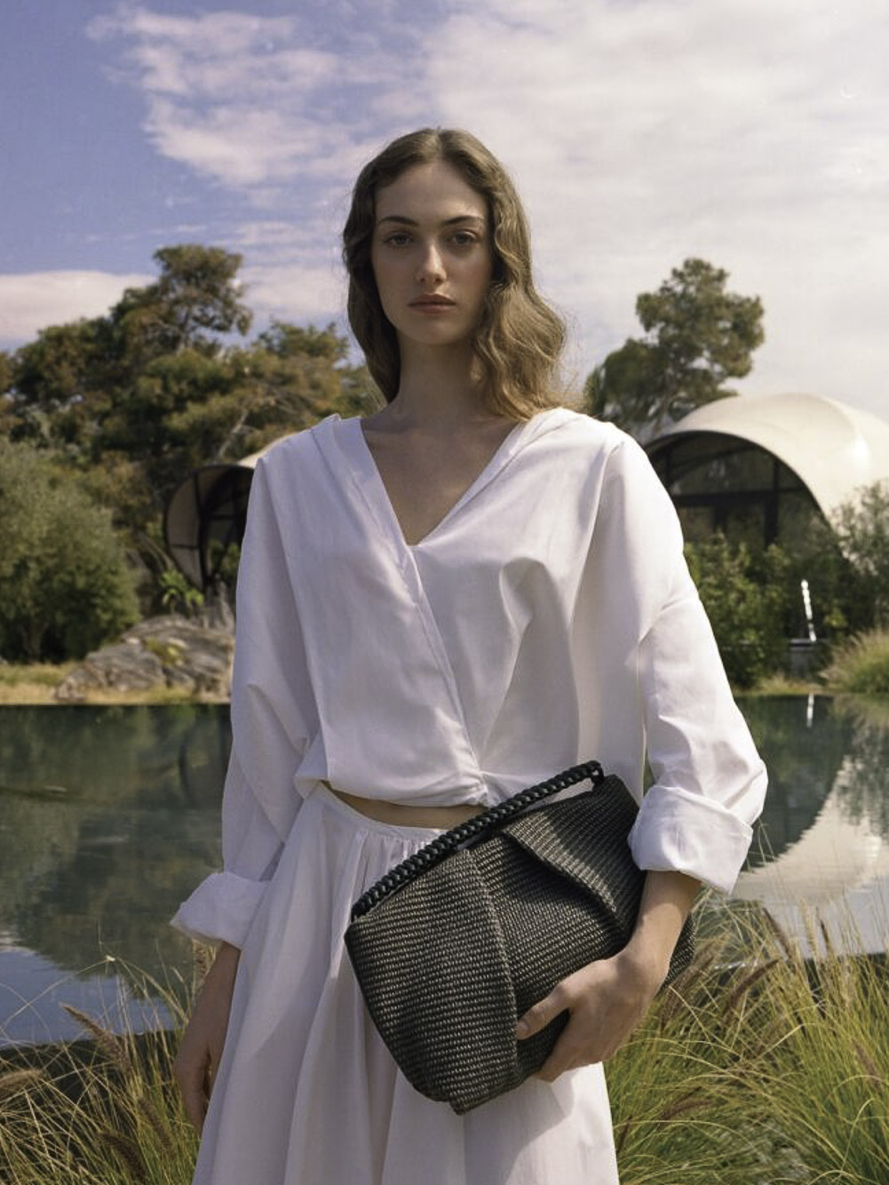 Maxi pleated clutch Callista