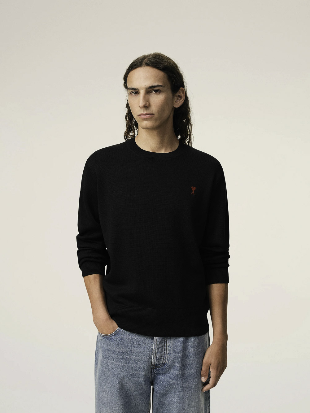 CREWNECK SWEATER WITH AMI DE COEUR AMI