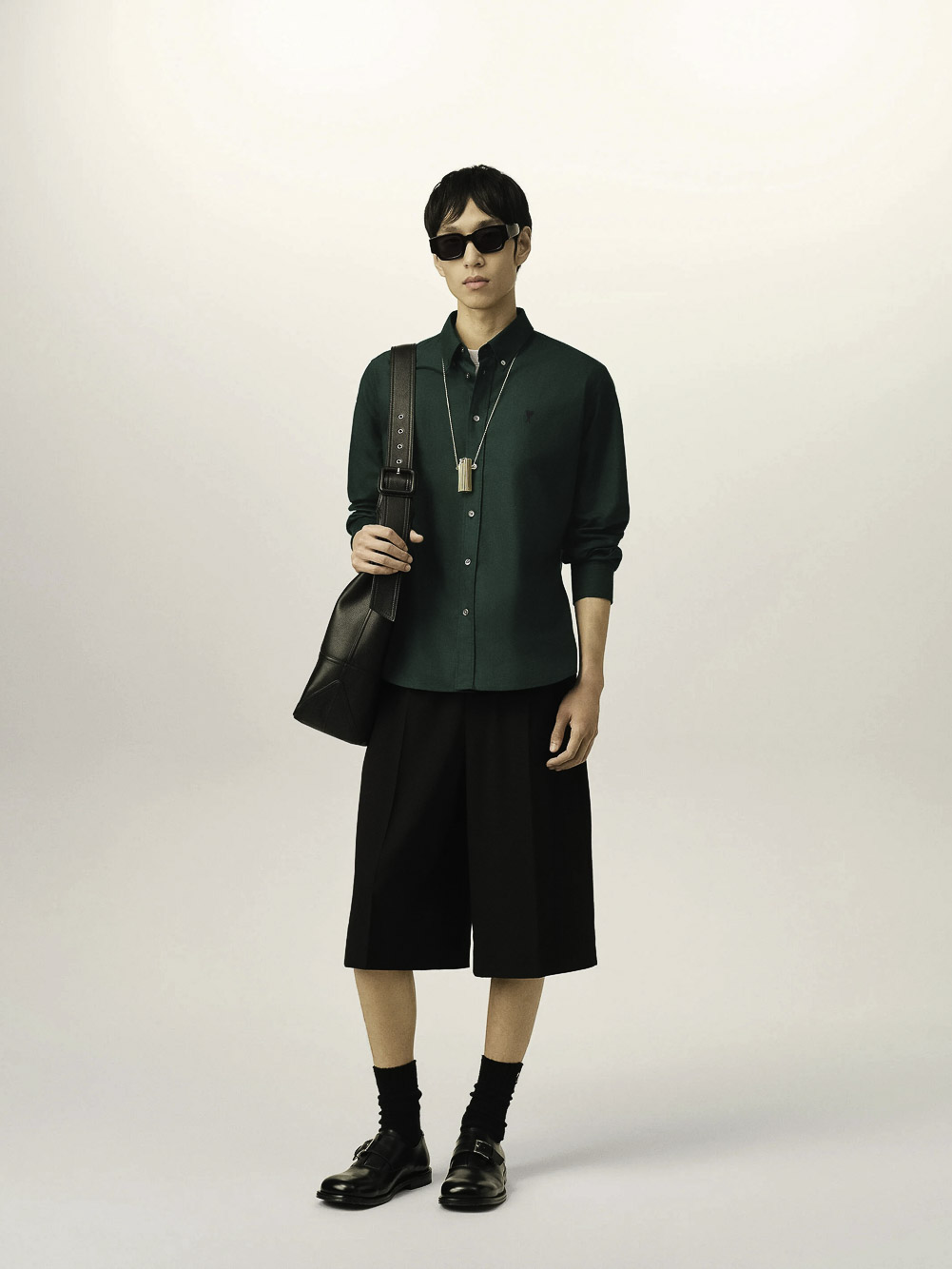 CONTRASTED AMI DE COEUR BUTTON DOWN COLLAR CLASSIC FIT SHIRT