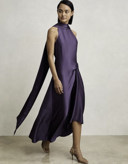 MICHELLE-DRAPE OCCASION MIDI DRESS