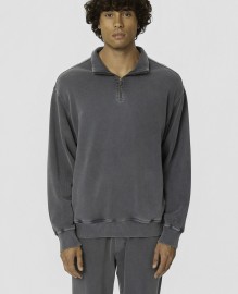 DROPPED SHOULDER HALF-ZIP CREWNECK