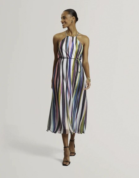 AZURRA Printed Halter Neck Maxi Dress