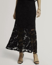 APHRIA Crochet Knit Midi Flared Skirt