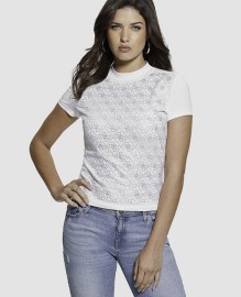 SS MOCK NECK ALL OVER 4G TEE ΜΠΛΟΥΖΑ ΓΥΝΑΙΚΕΙΟ
