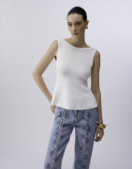 WHITE_WA6M35_MAGLIA CHIUSA S/M ΜΠΛΟΥΖΑ ΓΥΝΑΙΚΕΙΟ