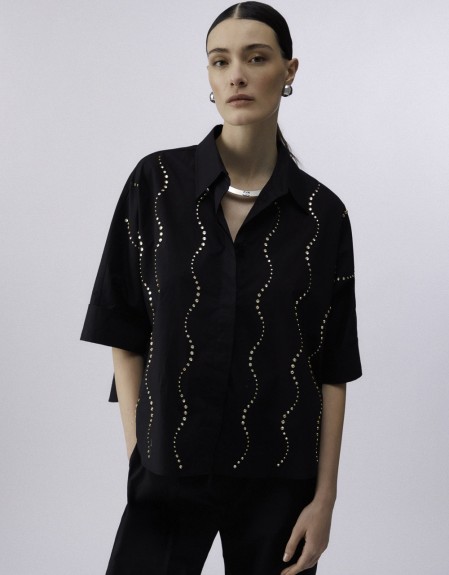 BLACK_CA6C54_ECS CAMICIA C/RICAMO ΠΟΥΚΑΜΙΣΟ ΓΥΝΑΙΚΕΙΟ