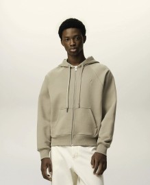 ZIPPED HOODIE WITH TONAL EMBOSSED AMI