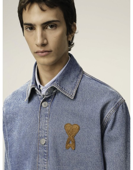 OVERSHIRT WITH KNITTED AMI DE COEUR