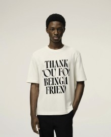 BOXY FIT SHORT SLEEVES TEESHIRT WITH SIGNATURE PRINT AT FRONT