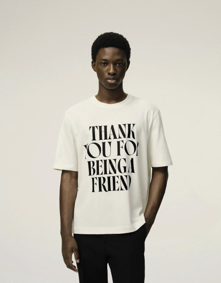 BOXY FIT SHORT SLEEVES TEESHIRT WITH SIGNATURE PRINT AT FRONT