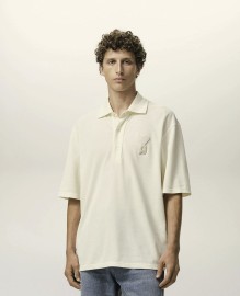 BOXY FIT POLO WITH AMI DE COEUR KNITTED PATCH
