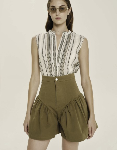 HERA SLEEVELESS TOP MADE OUT OF SIGNATURE TEXTURED SILK