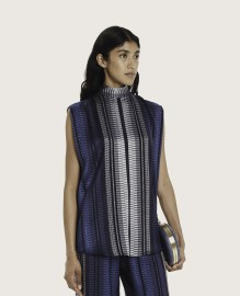 TOP WITH OPEN BACK DRAPPED  MADE OUT OF SIGNATURE TEXTURED SILK