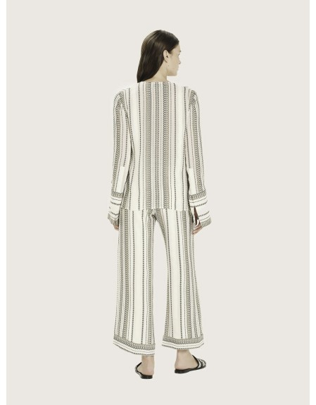 ABATON CROPPED TROUSERS MADE OUT OF SIGNATURE TEXTURED SILK