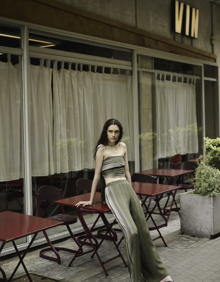 ALCESTES TROUSERS MADE OUT OF SIGNATURE TEXTURED SILK