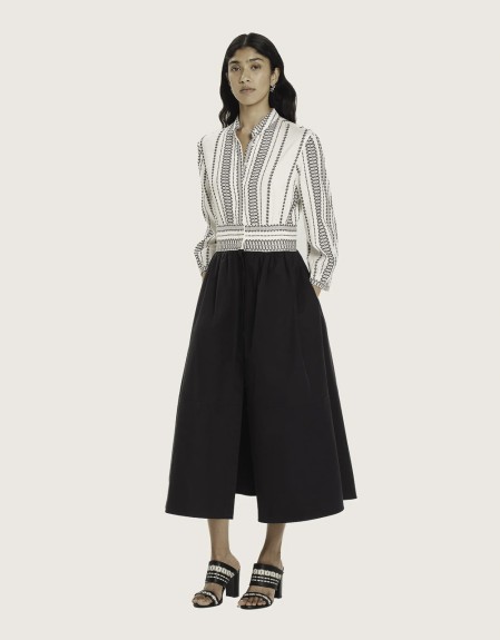 HALTER NECK MIDI BALLON DRESS MADE OUT OF SIGNATURE TEXTURED SIL