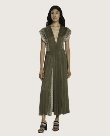 MIDI DRESS MADE OUT OF SIGNATURE TEXTURED SILK
