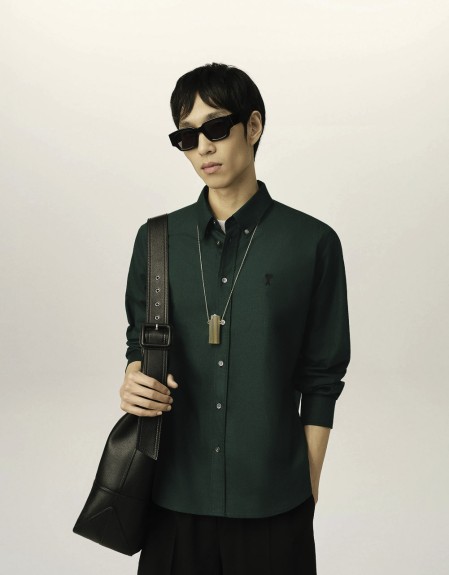 CONTRASTED AMI DE COEUR BUTTON DOWN COLLAR CLASSIC FIT SHIRT